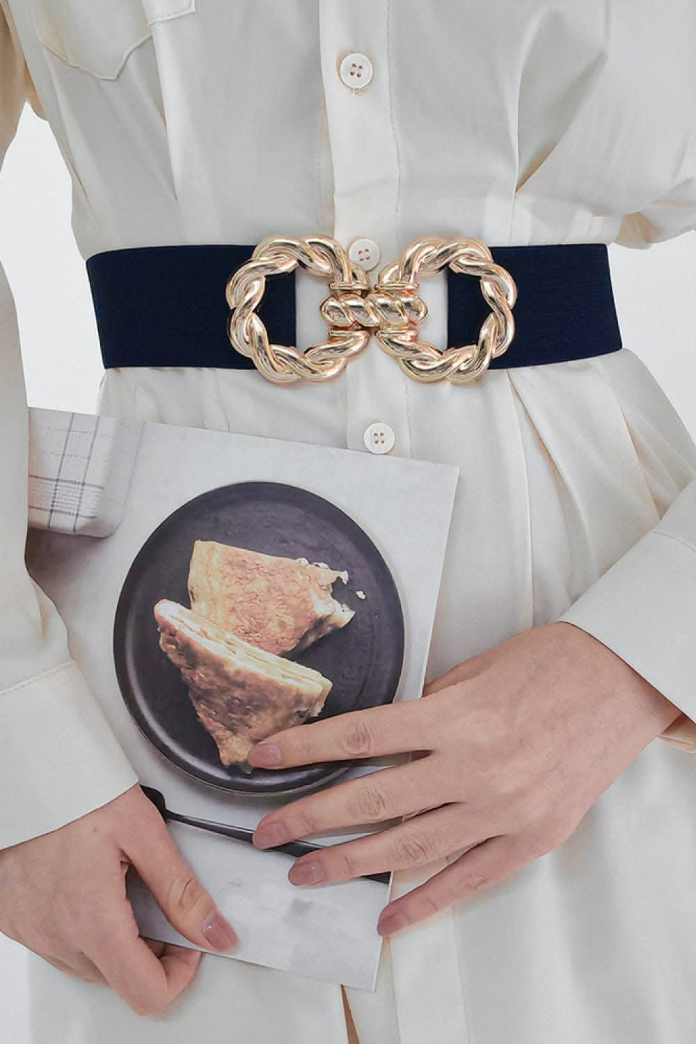 Elastic belt with zinc alloy buckle - Love Salve